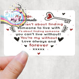 Love isn’t about finding someone to live with Card