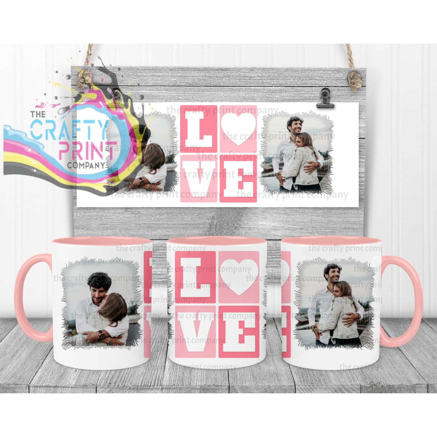 Love Photos Mug - Pink Handle & Inner - Mugs