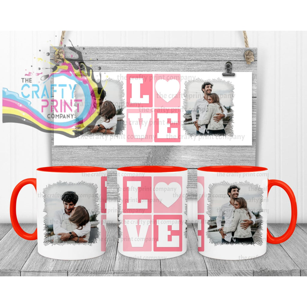 Love Photos Mug - Red Handle & Inner - Mugs