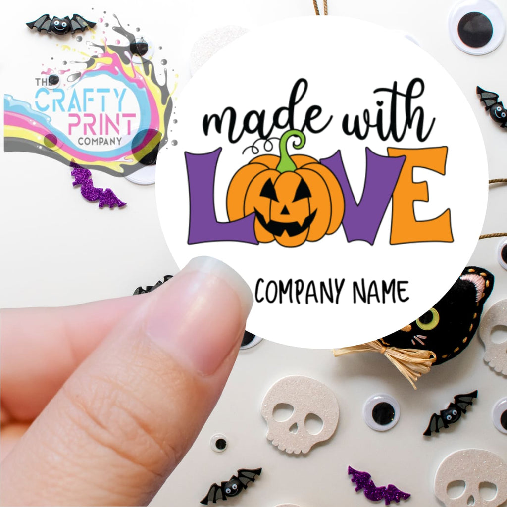 Made with Love Halloween Printed Sticker - Decorative