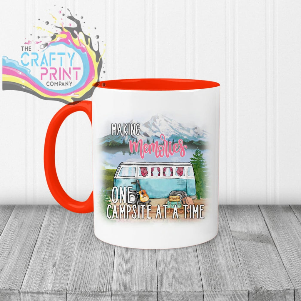 Making memories one campsite at a time Mug - Red Handle &