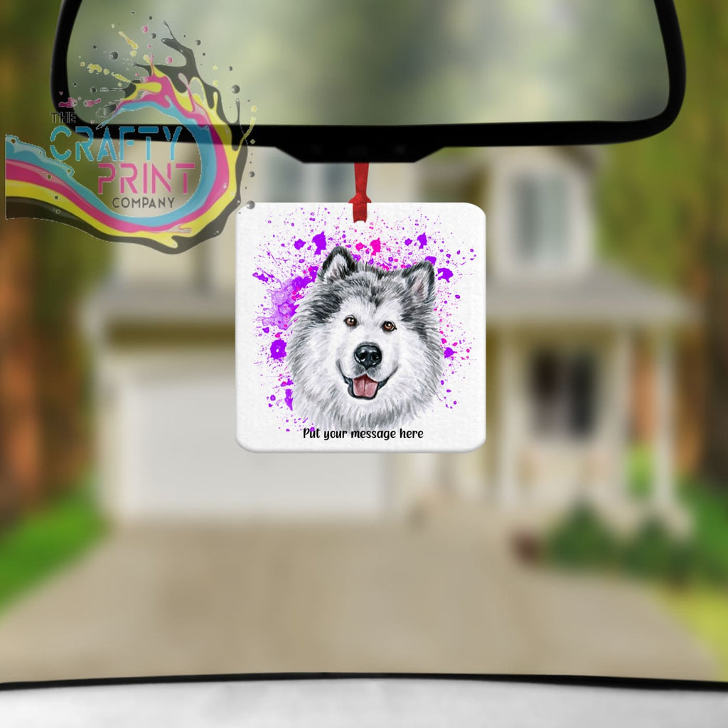 Malamute Paint Splatter Car Air Freshener - Vehicle