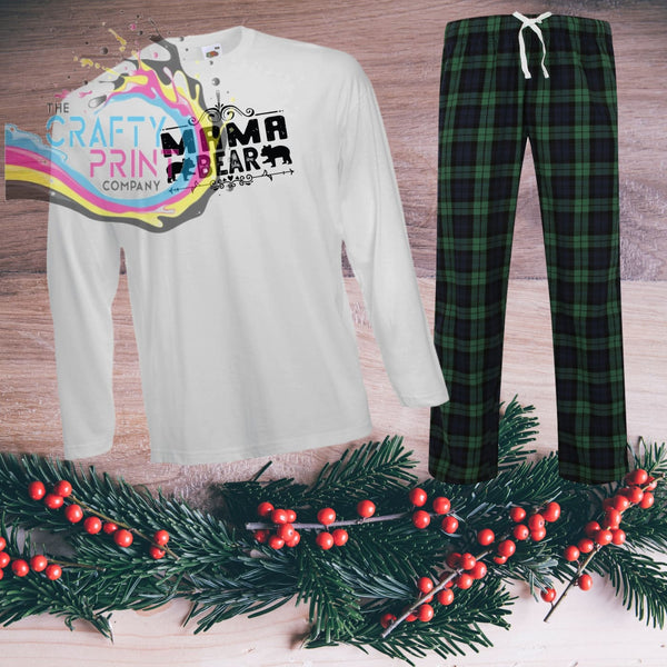 Mama Bear Tartan Pyjamas Adult - Green - Sleepwear &