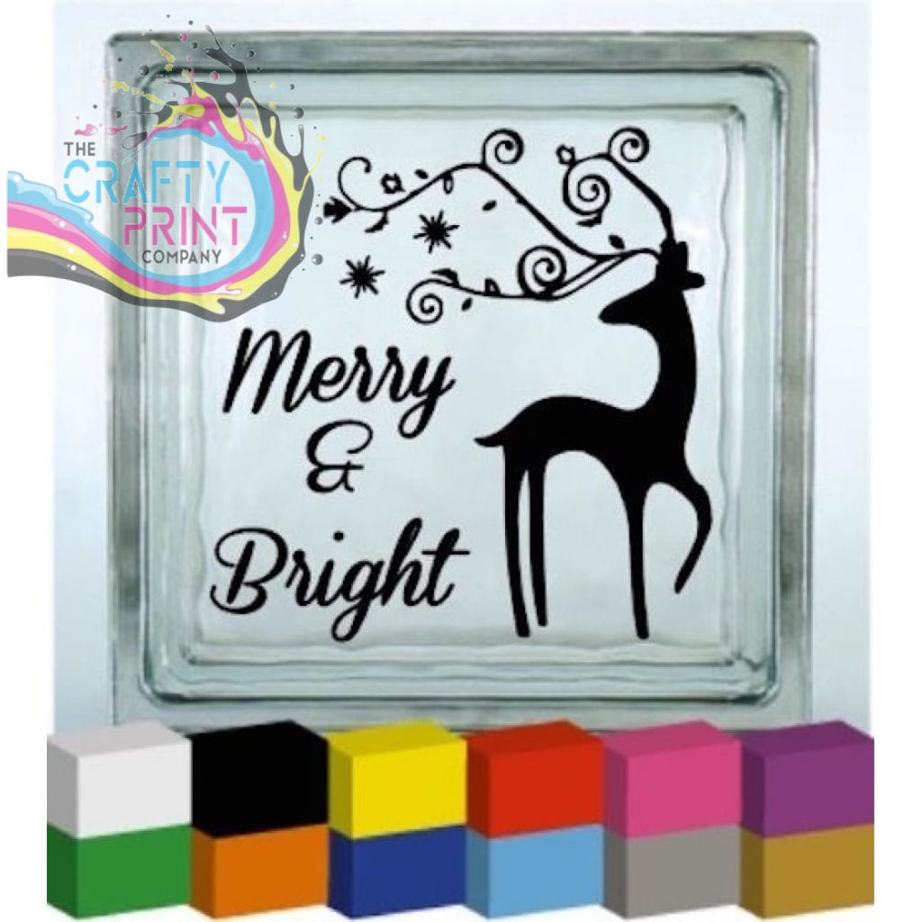 Merry & Bright (Christmas) Vinyl Decal Sticker - Decorative