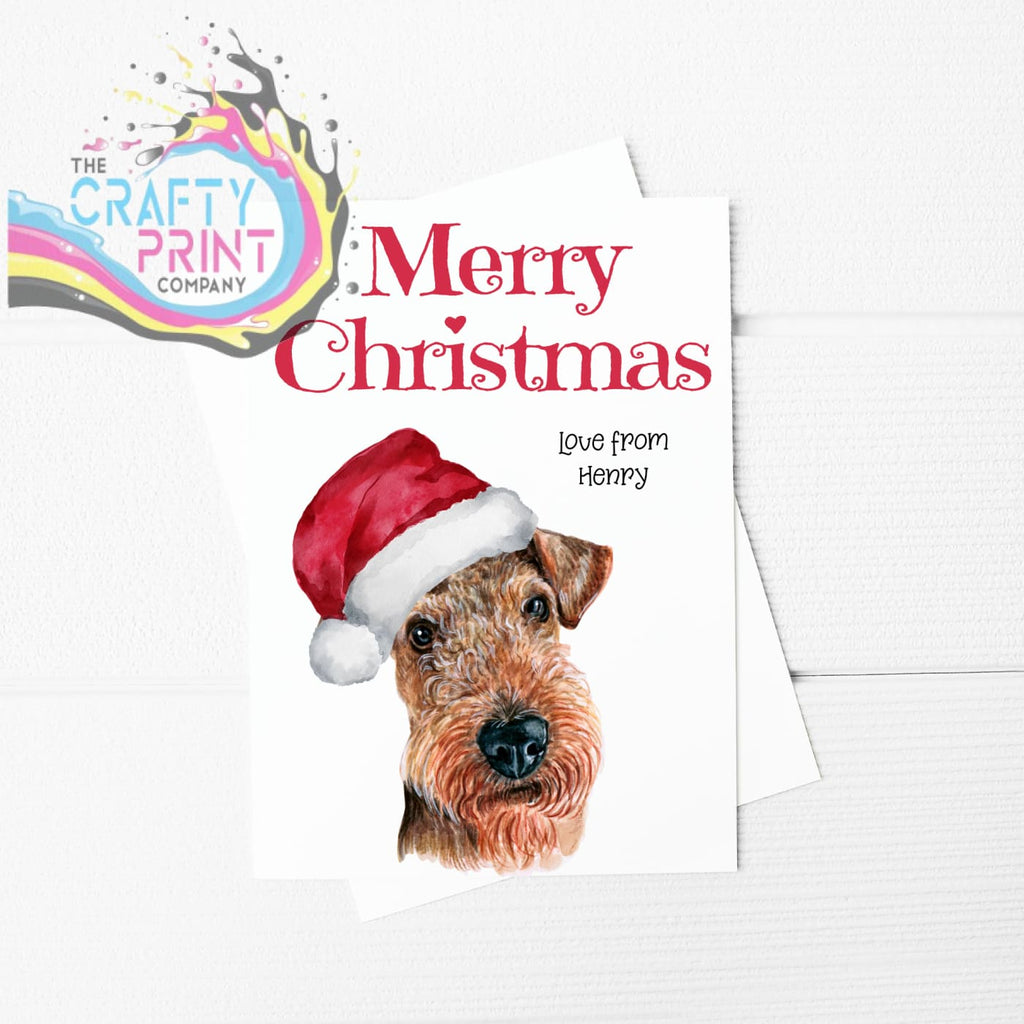 Merry Christmas Airedale Terrier A5 Card & Envelope -