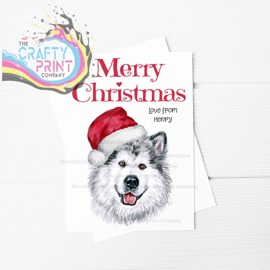 Merry Christmas Alaskan Malamute A5 Card - Greeting & Note