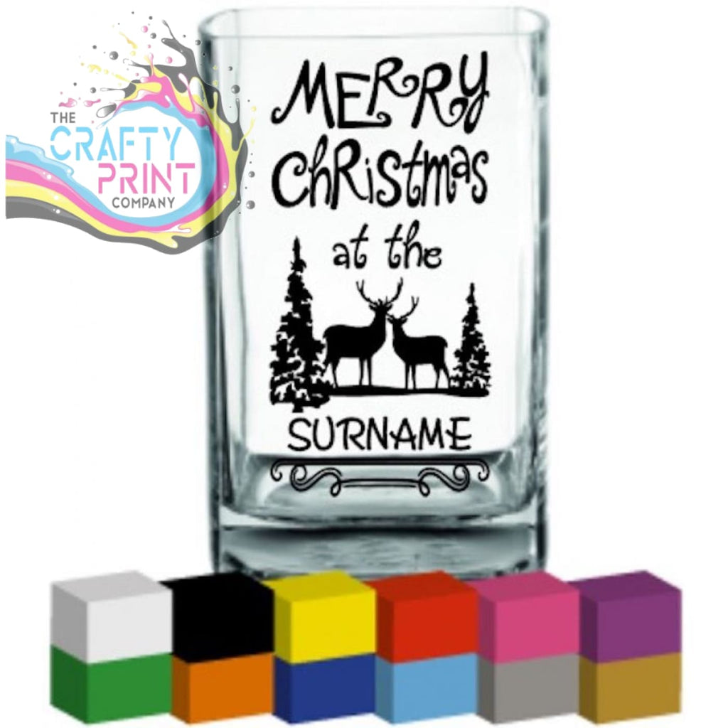Merry Christmas at the Personalised Vase Decal Sticker -