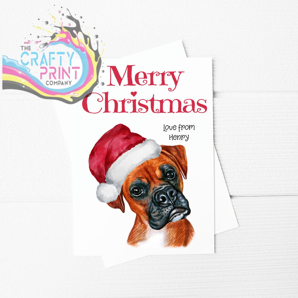 Merry Christmas Boxer Dog A5 Card & Envelope - Greeting Note