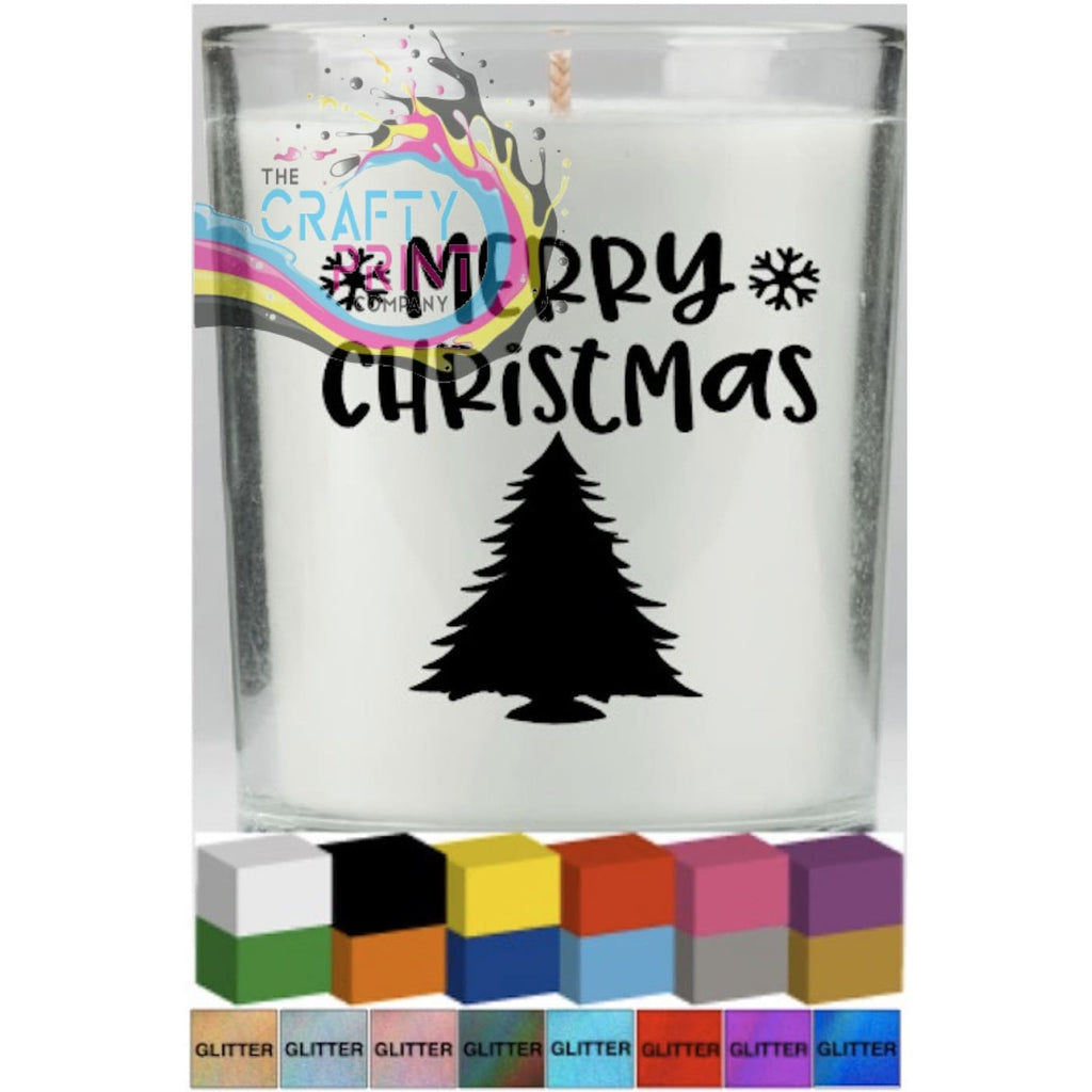 Merry Christmas Candle Decal Vinyl Sticker - Decorative