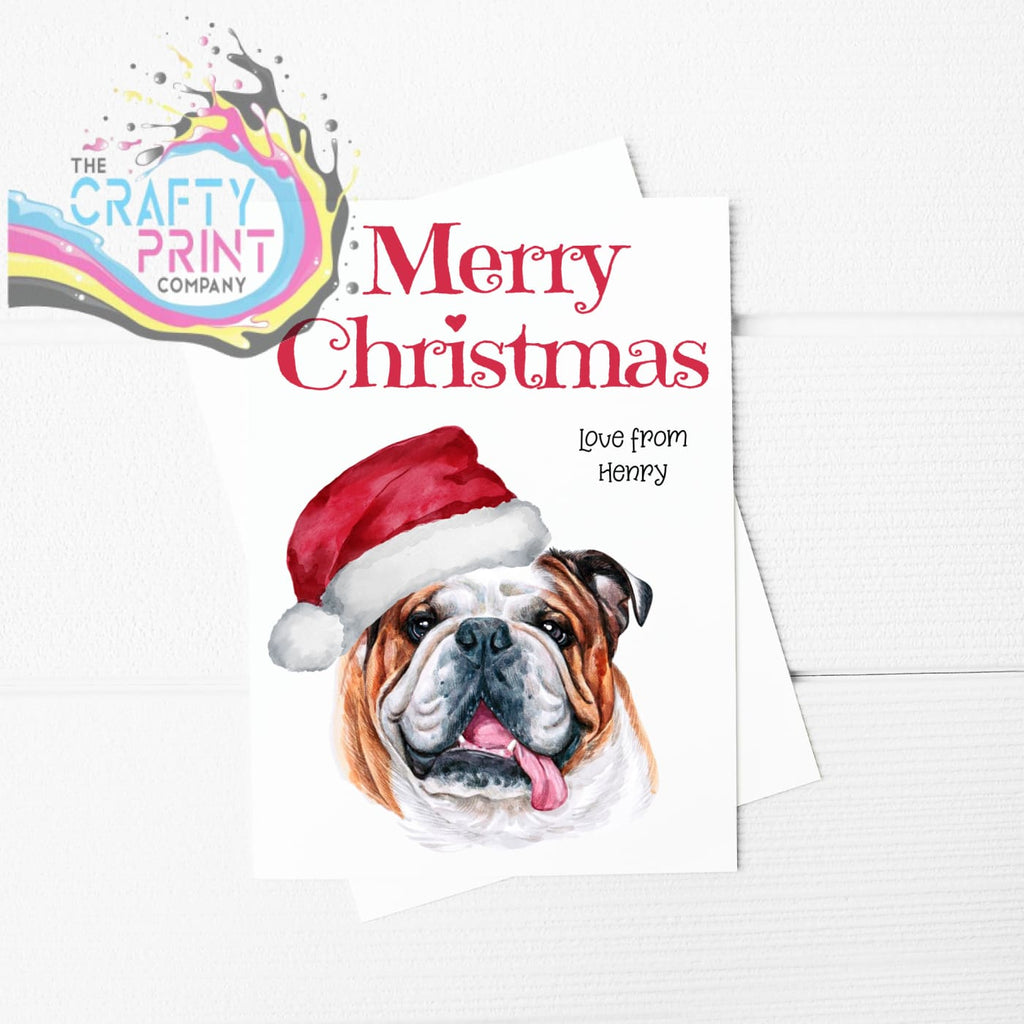 Merry Christmas English Bulldog A5 Card - Greeting & Note
