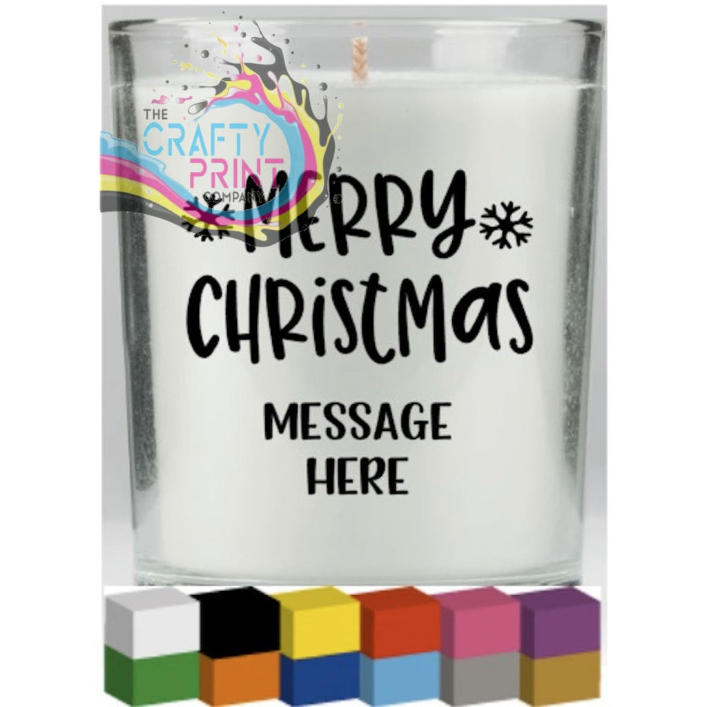 Merry Christmas Personalised Candle Decal Vinyl Sticker -