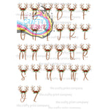 Merry Christmas Reindeer Antler Printed Sticker