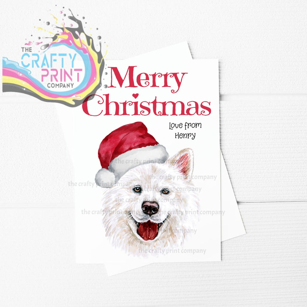 Merry Christmas Samoyed A5 Card - Greeting & Note Cards