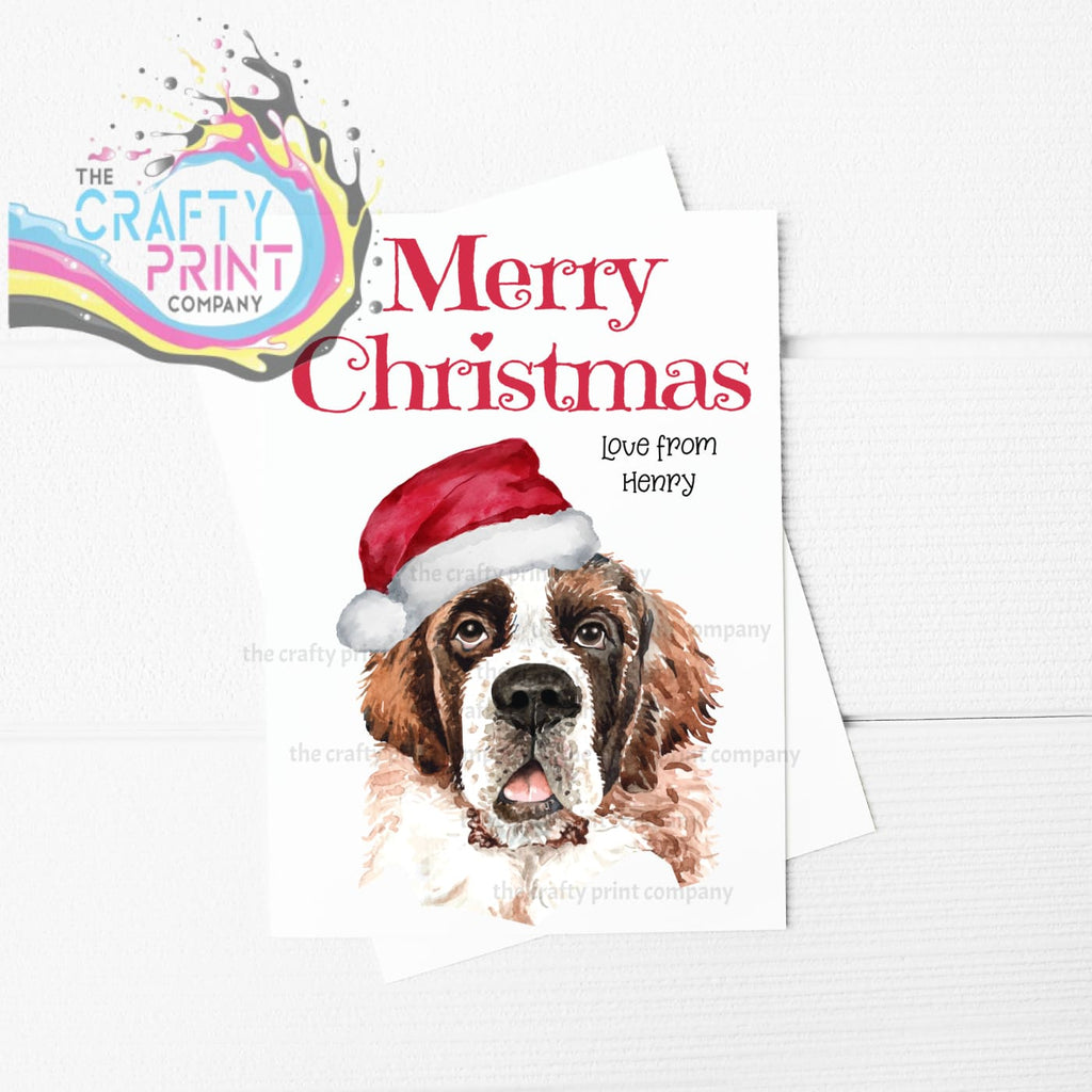 Merry Christmas St Bernard A5 Card - Greeting & Note Cards