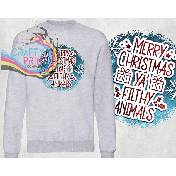 Merry Christmas ya filthy animals Jumper - Grey - Shirts &