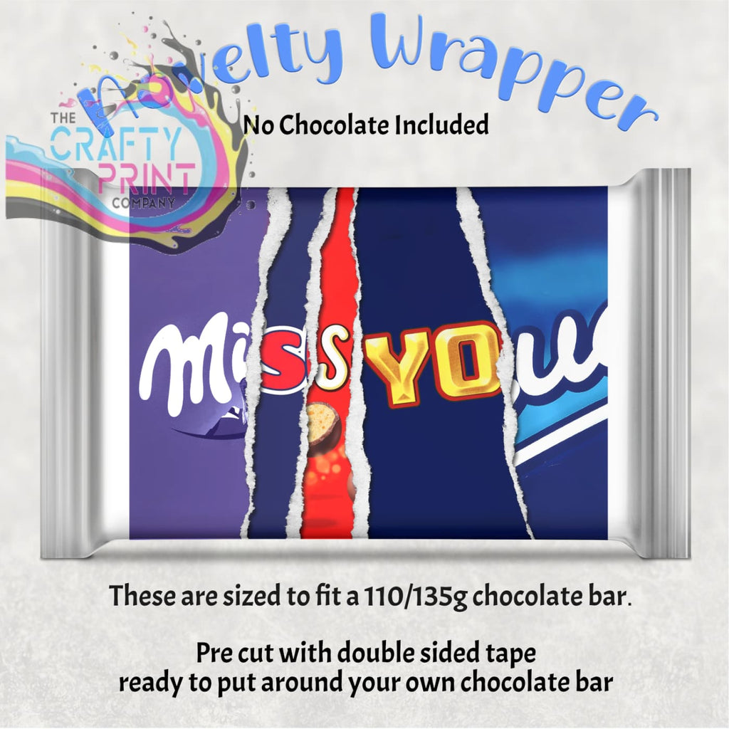Miss You Chocolate Bar Wrapper - Wrapping Paper
