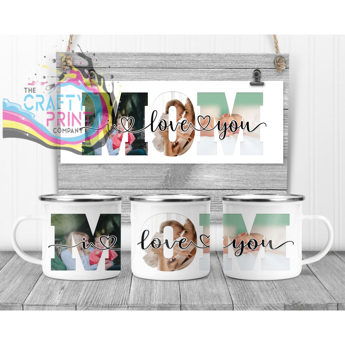 Mom We/I Love You Personalised Mug - Enamel / I - Mugs
