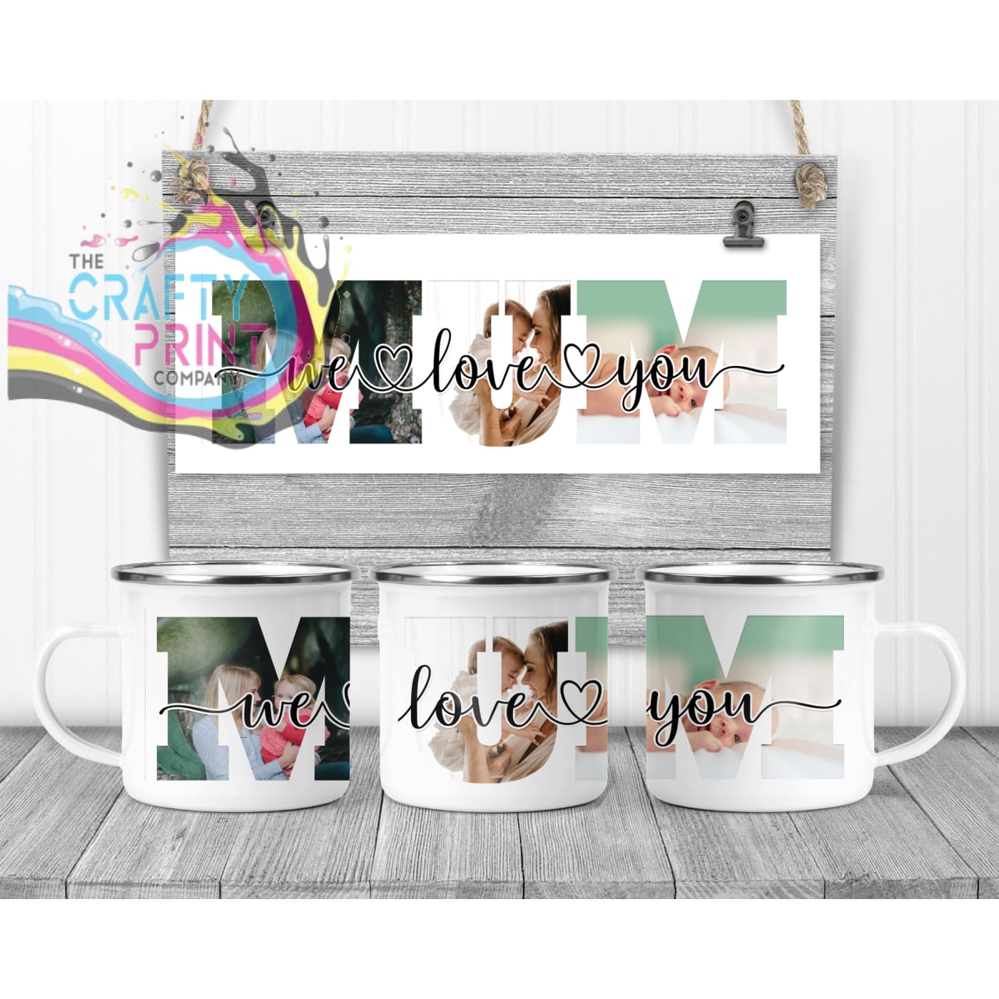Mom We/I Love You Personalised Mug - Enamel / We - Mugs