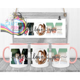 Mom We/I Love You Personalised Mug - Pink Handle & Inner