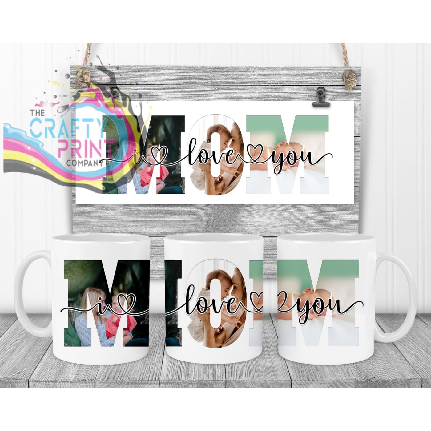 Mom We/I Love You Personalised Mug - White Handle & Inner