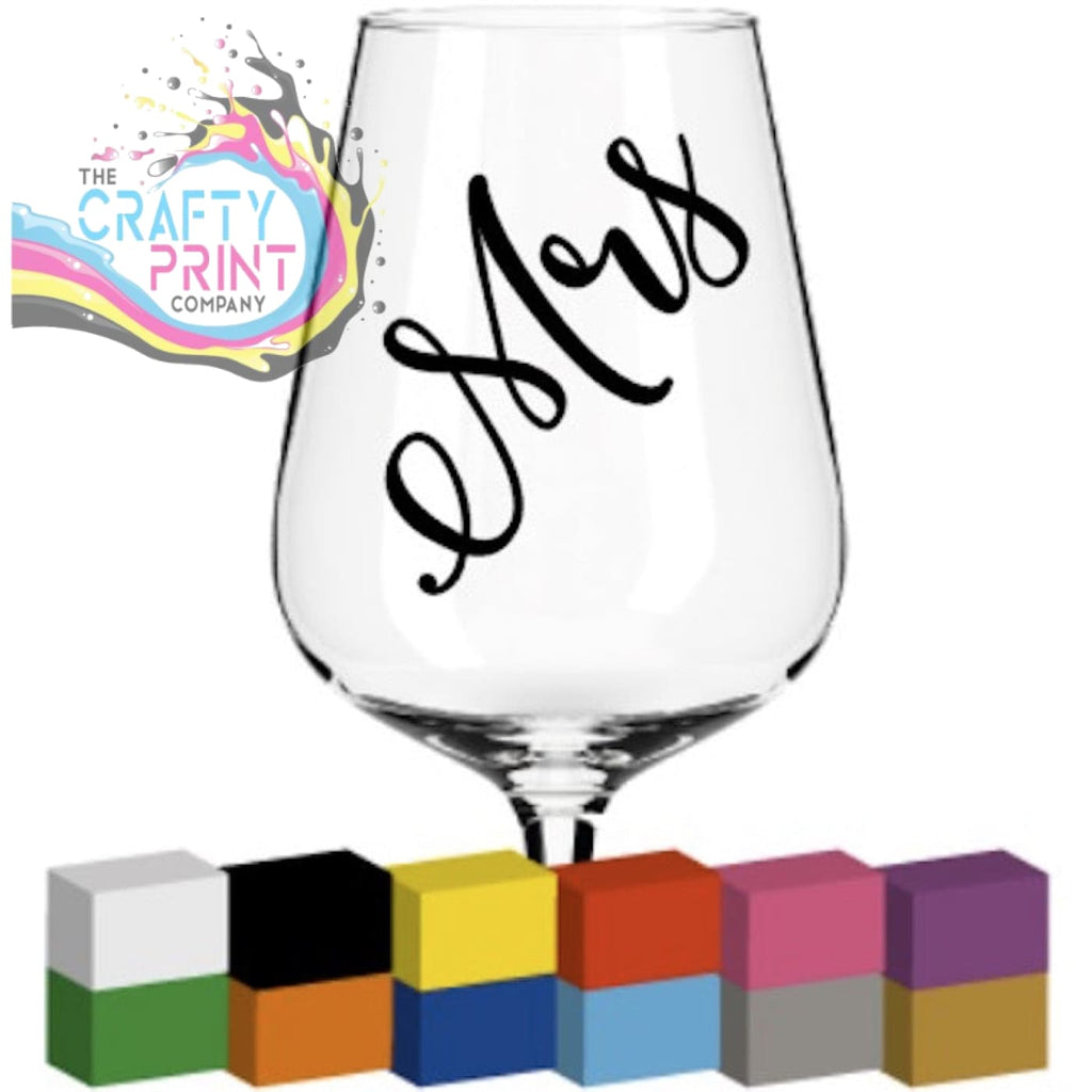 Mrs Champagne Glass / Mug Cup Decal - Decorative Stickers