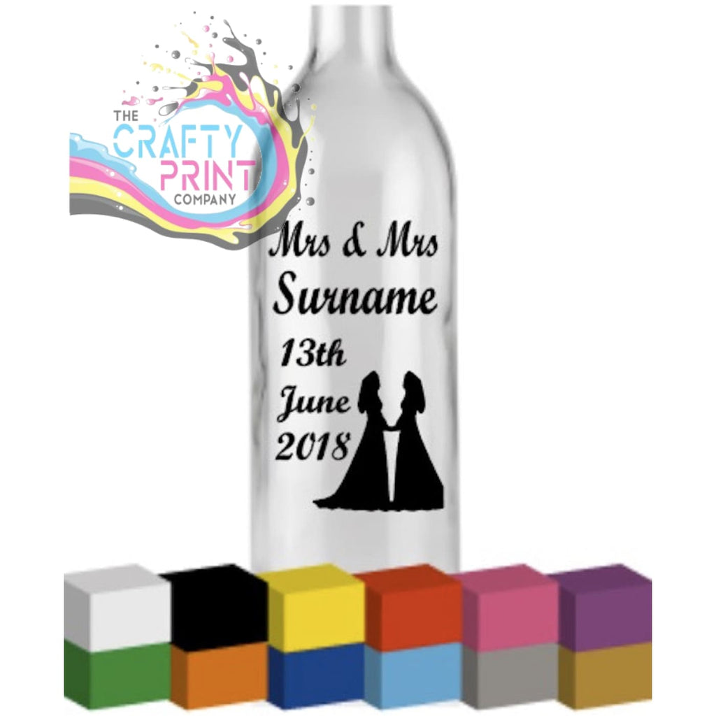 Mrs & Personalised Bottle Vinyl Decal - Decorative Stickers