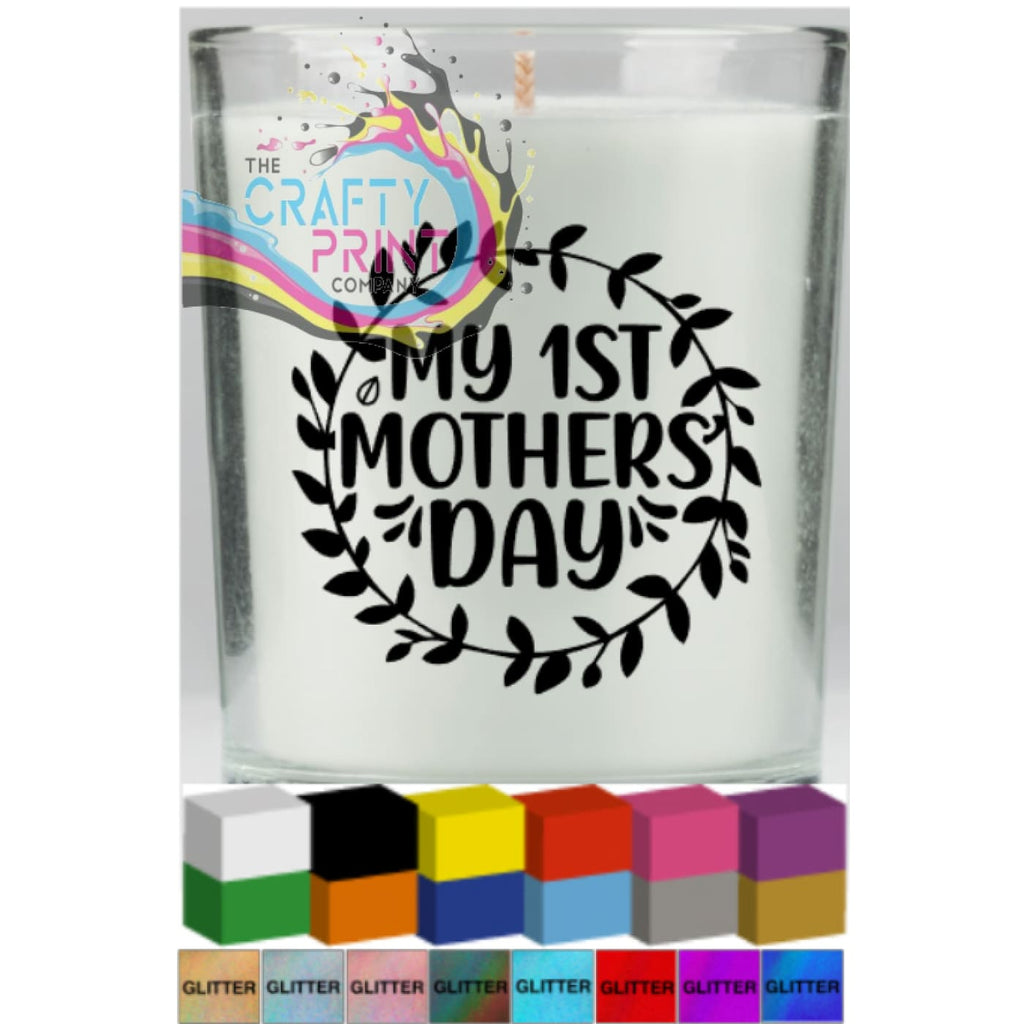 My 1st Mother’s Day Candle Decal Vinyl Sticker - Decorative