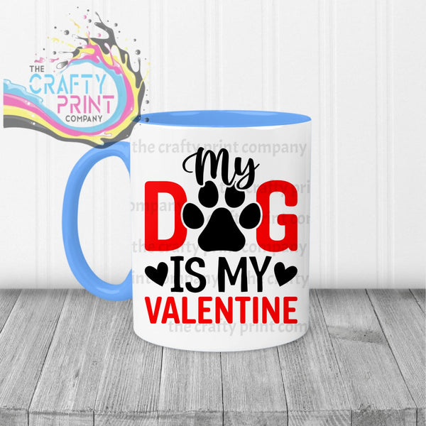 My Dog is Valentine Mug - Blue Handle & Inner - Mugs
