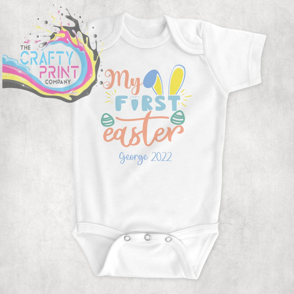 My First Easter Ears Personalised Bodysuit / Vest - Blue