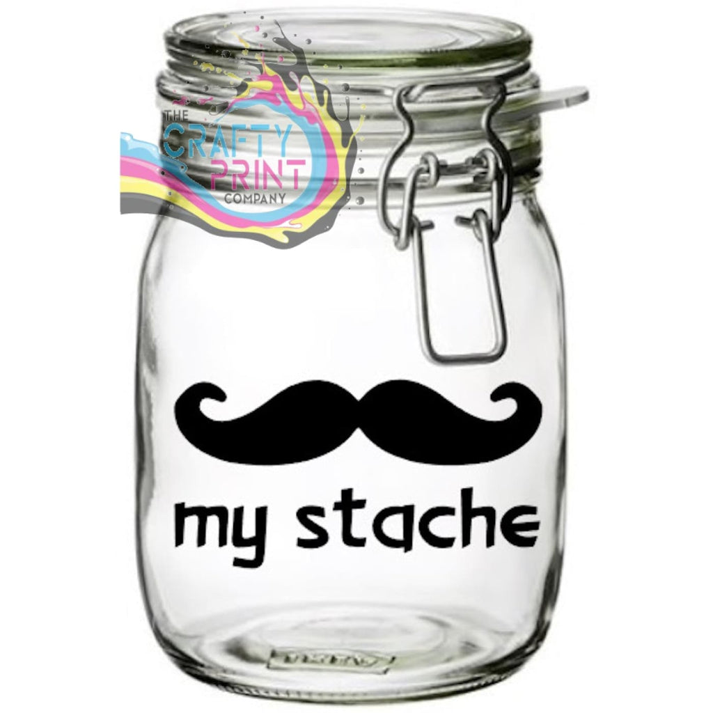 My stache Jar Decal / Sticker - Decorative Stickers