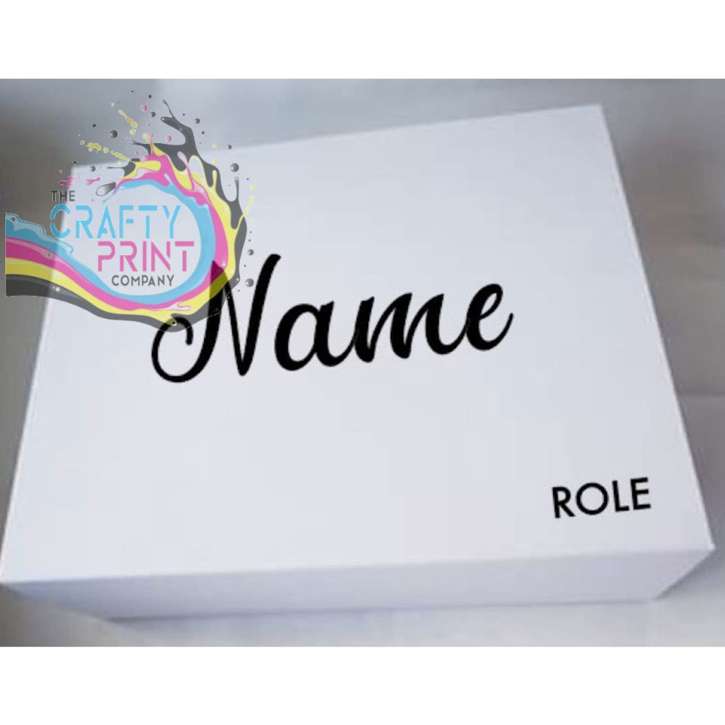 Name and Role Personalised V2 Wedding Box Vinyl Sticker -