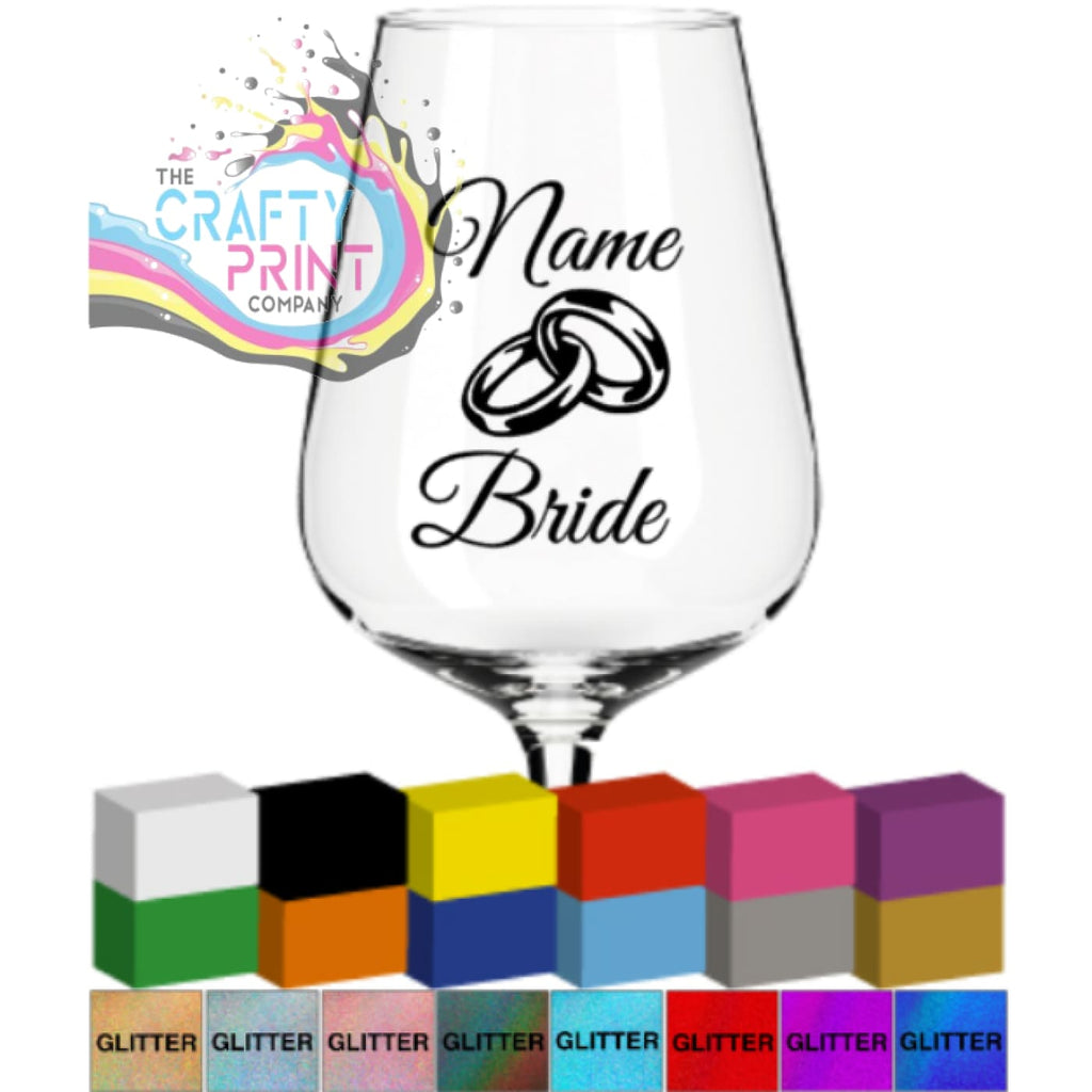 Name and Role with Rings Glass / Mug / Cup Decal -