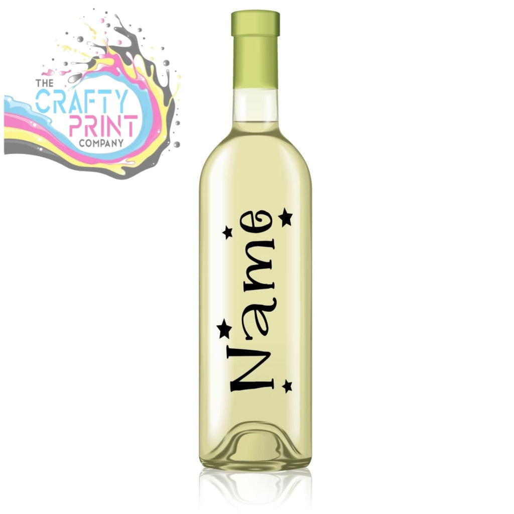 Name for Bottle with stars Vinyl Decal - Decorative Stickers