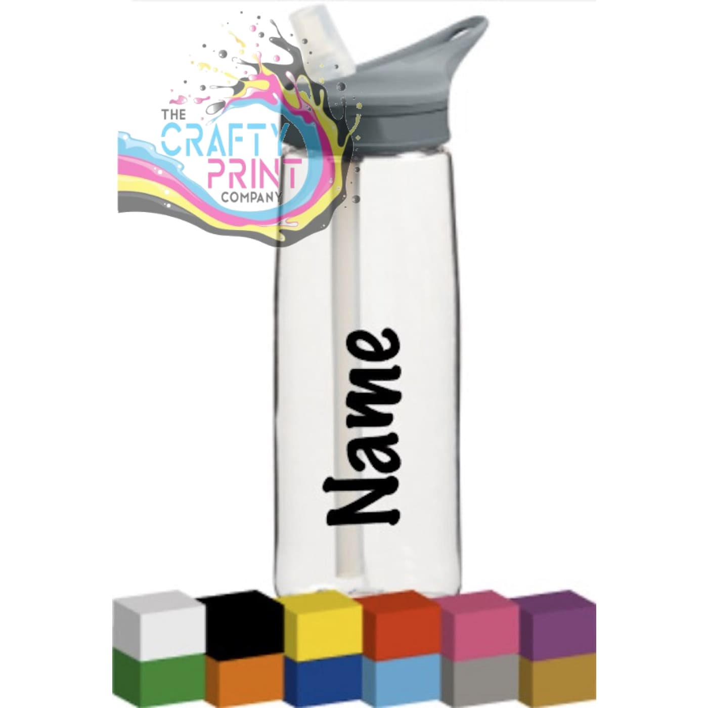 Name Personalised Bottle Vinyl Decal - Font 1 / Black