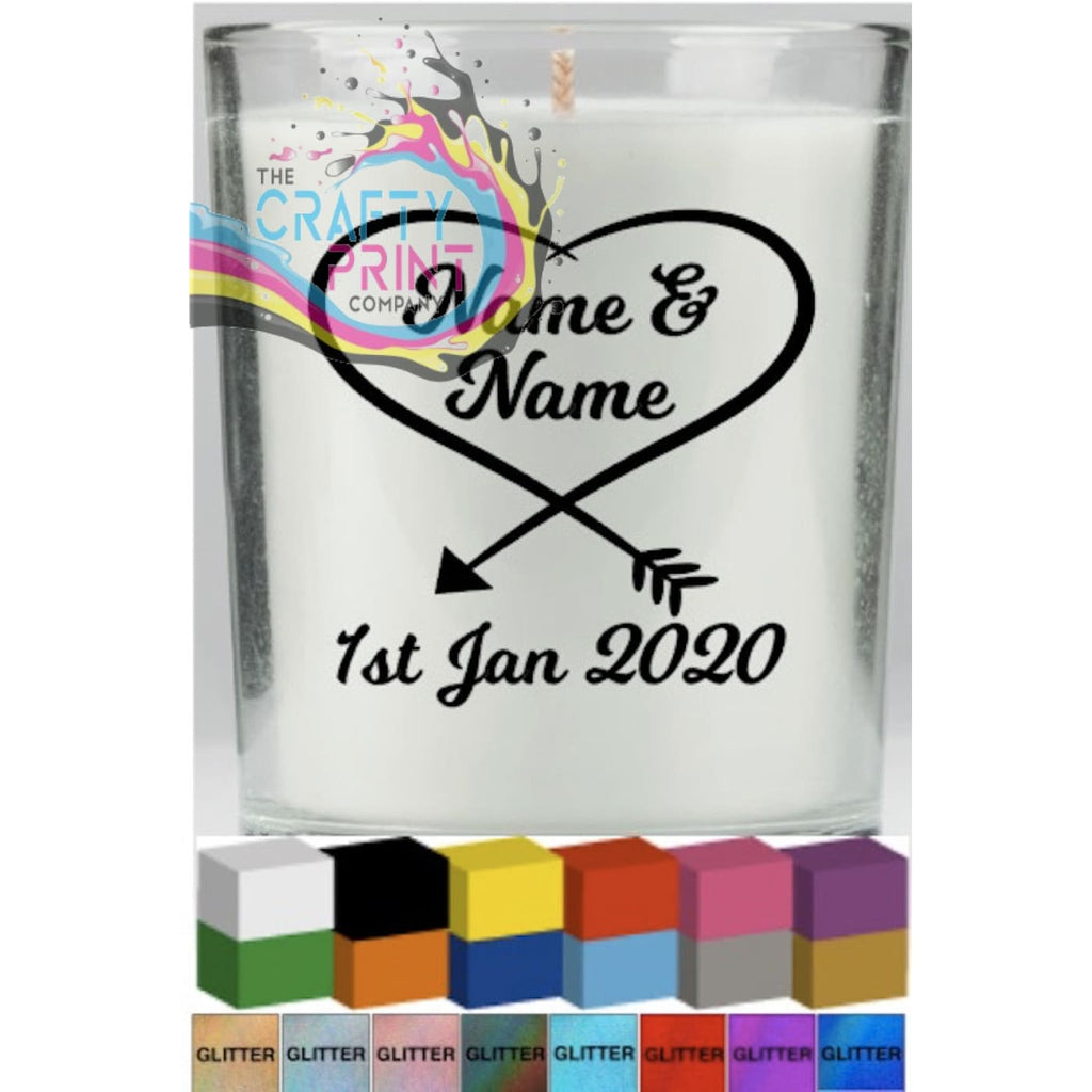 Name & Personalised Candle Decal Vinyl Sticker - Decorative