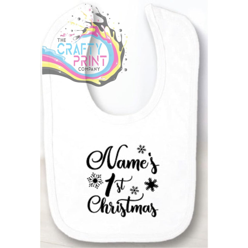 Name’s 1st Christmas Velcro Baby Bib - & Toddler Clothing