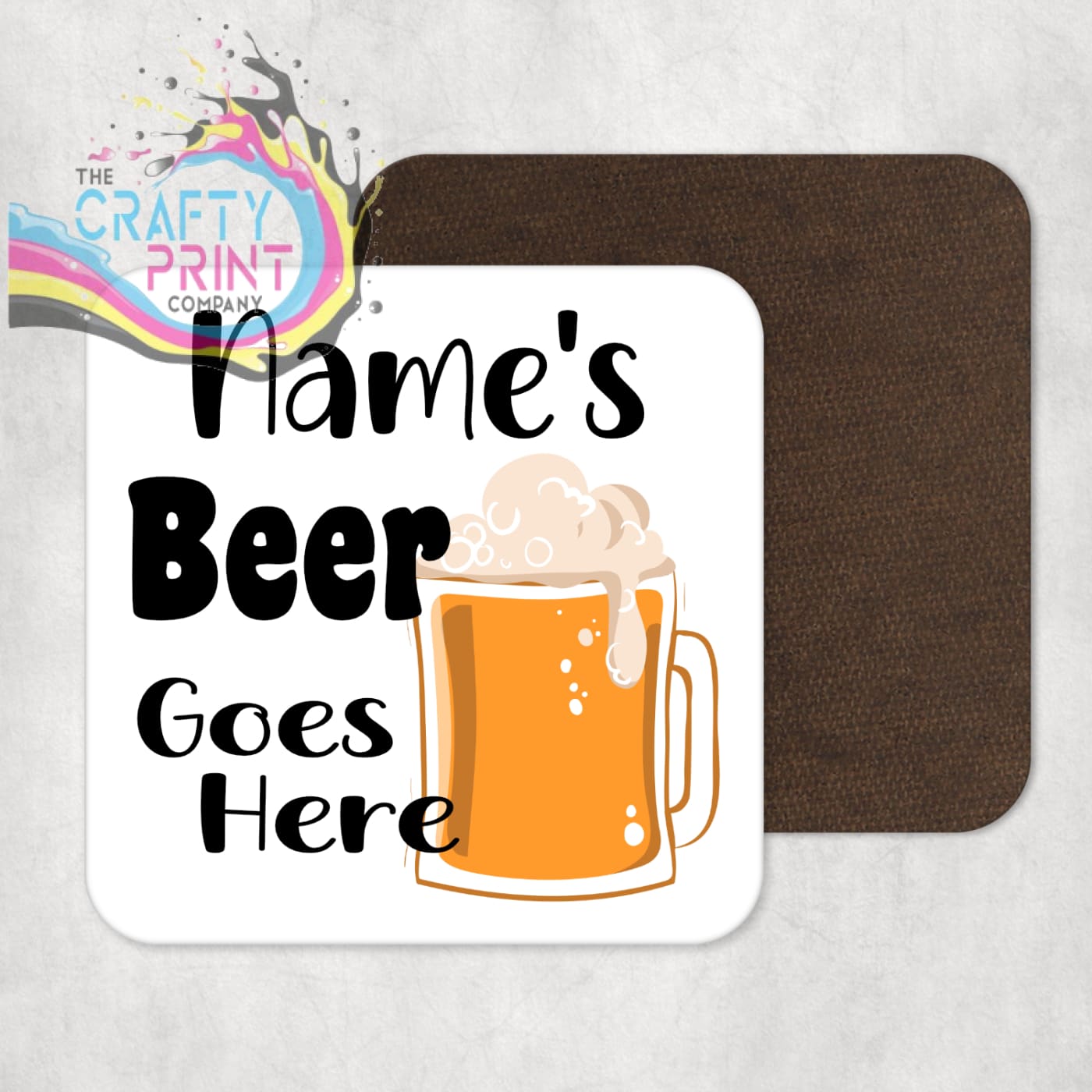 Name’s Beer Goes Here V2 Personalised Coaster - Coasters