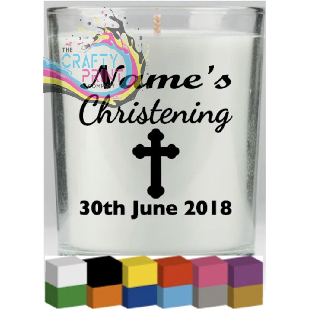 Name’s Christening Candle Decal Vinyl Sticker - Decorative