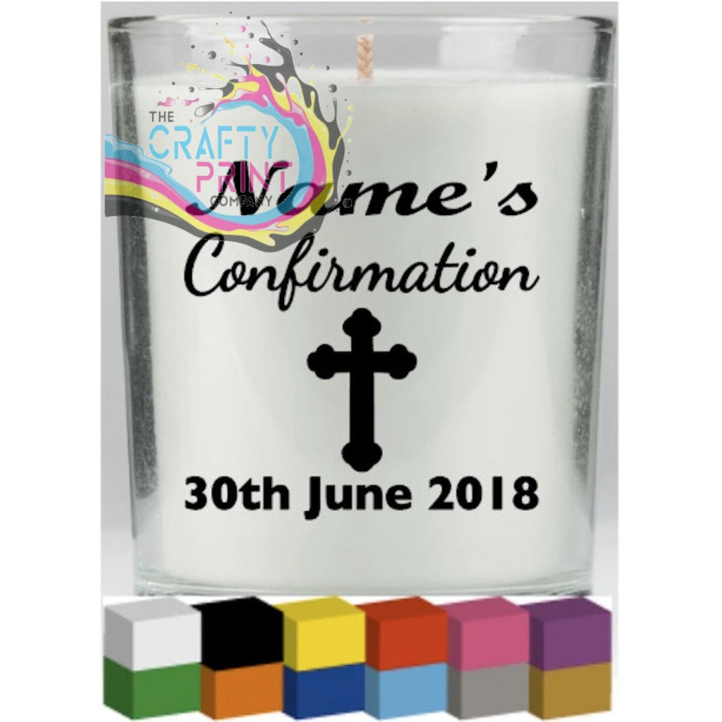 Name’s Confirmation Candle Decal Vinyl Sticker