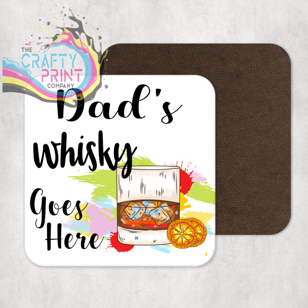 Whisky Goes Here Personalised Drinks Coaster - Coasters