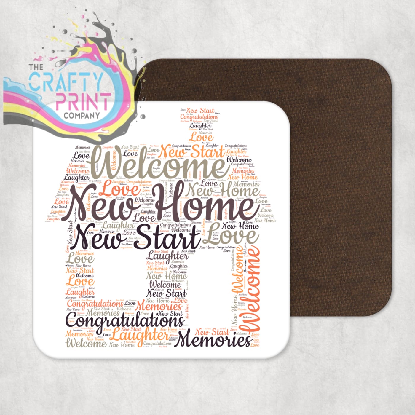 New Home Word Art Coaster - Coasters