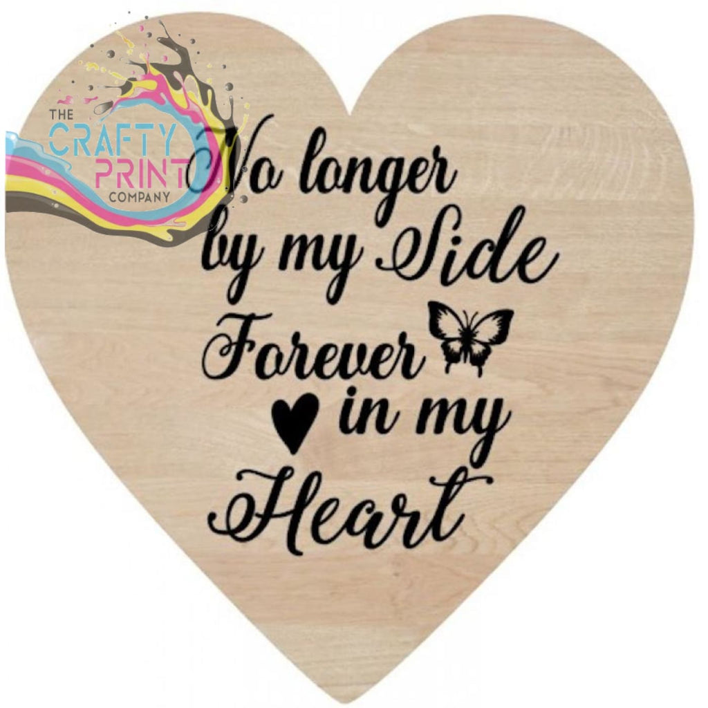 No longer by my side Wooden Heart Decal Sticker - Decorative