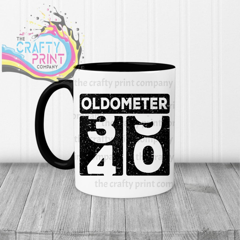 Oldometer 40th Birthday Mug - Black Handle & Inner - Mugs