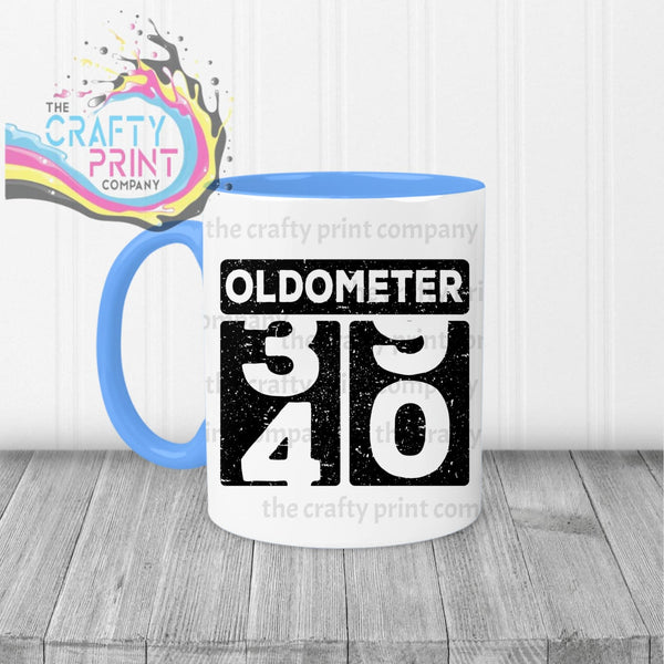Oldometer 40th Birthday Mug - Blue Handle & Inner - Mugs