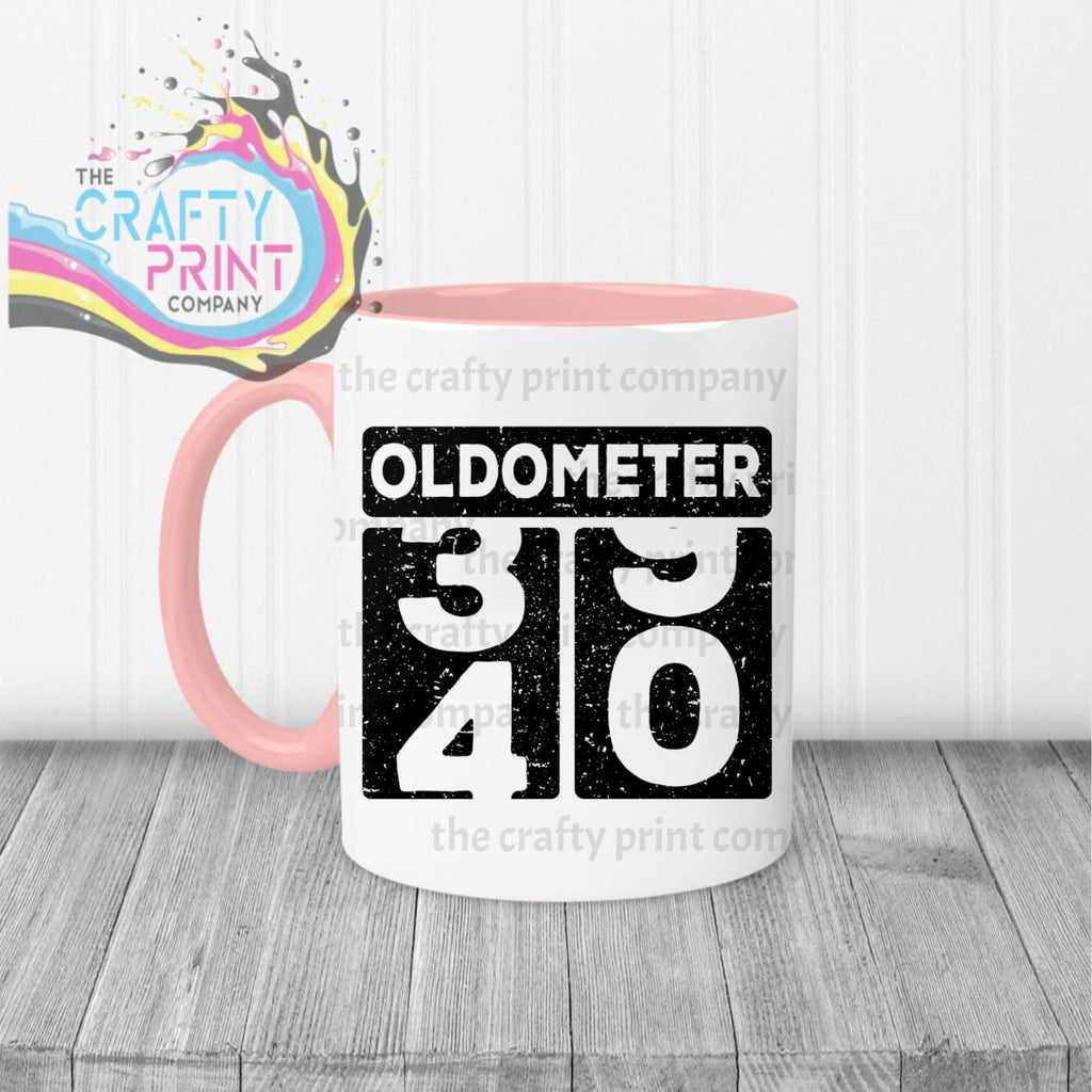 Oldometer 40th Birthday Mug - Pink Handle & Inner - Mugs