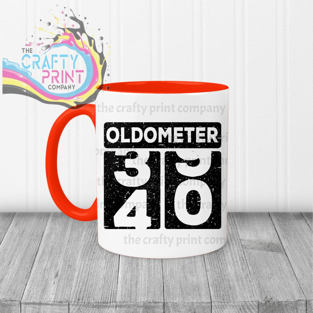 Oldometer 40th Birthday Mug - Red Handle & Inner - Mugs