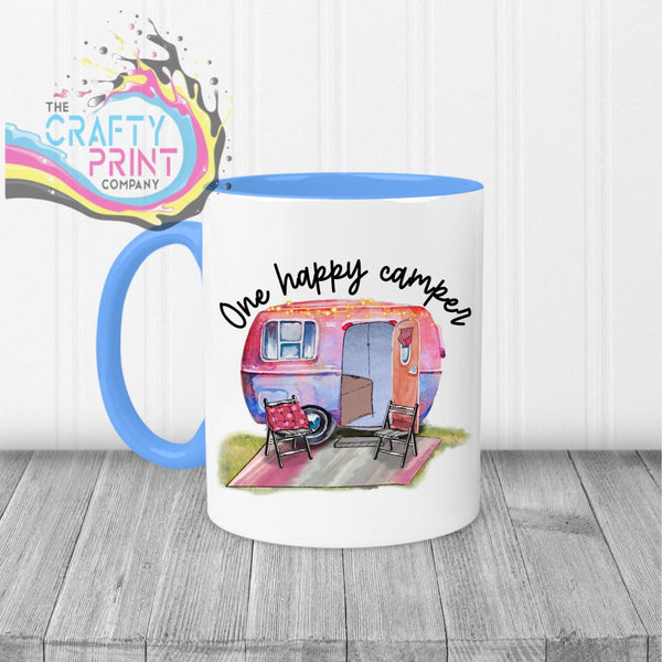 One Happy Camper Mug - Blue Handle & Inner - Mugs