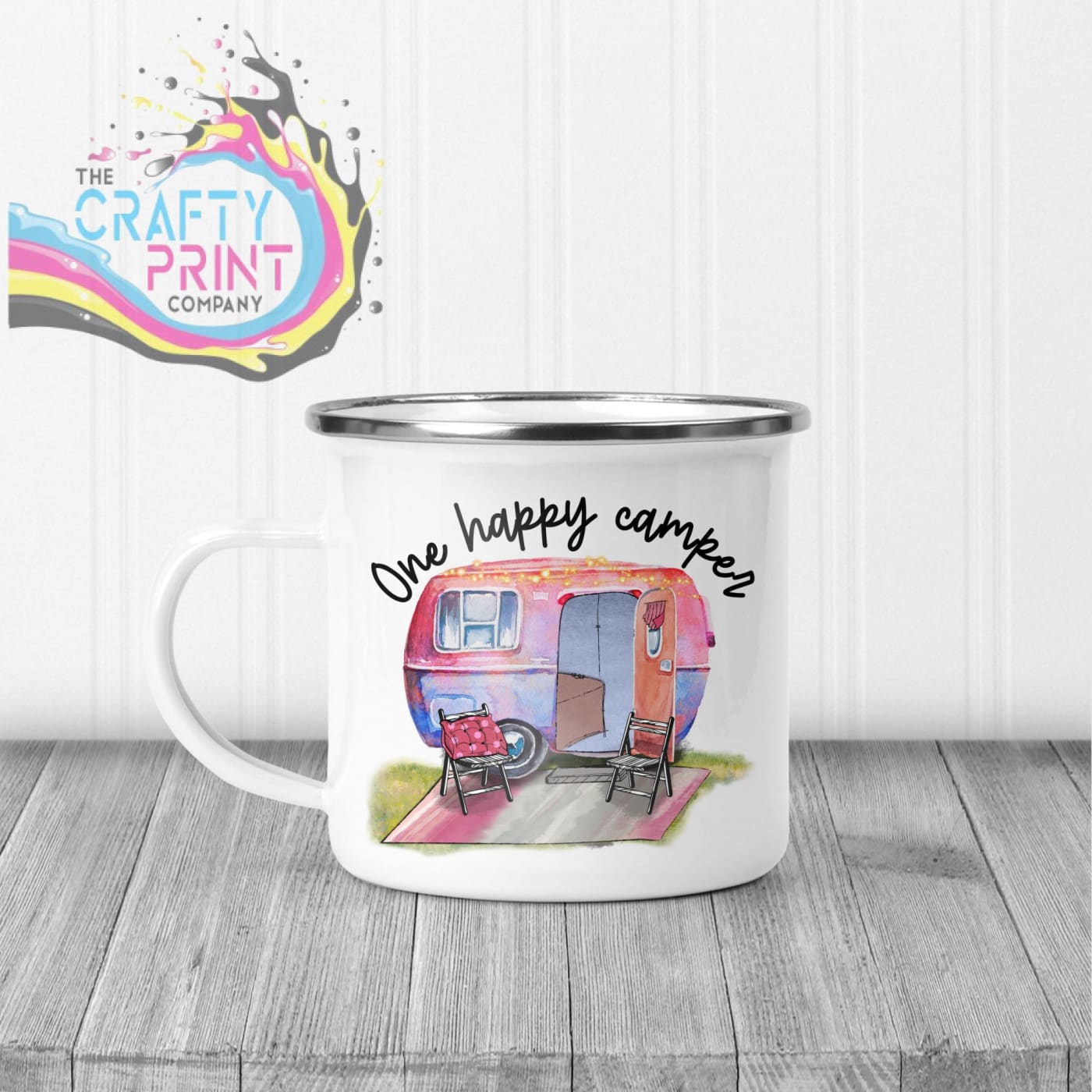 One Happy Camper Mug - Enamel - Mugs