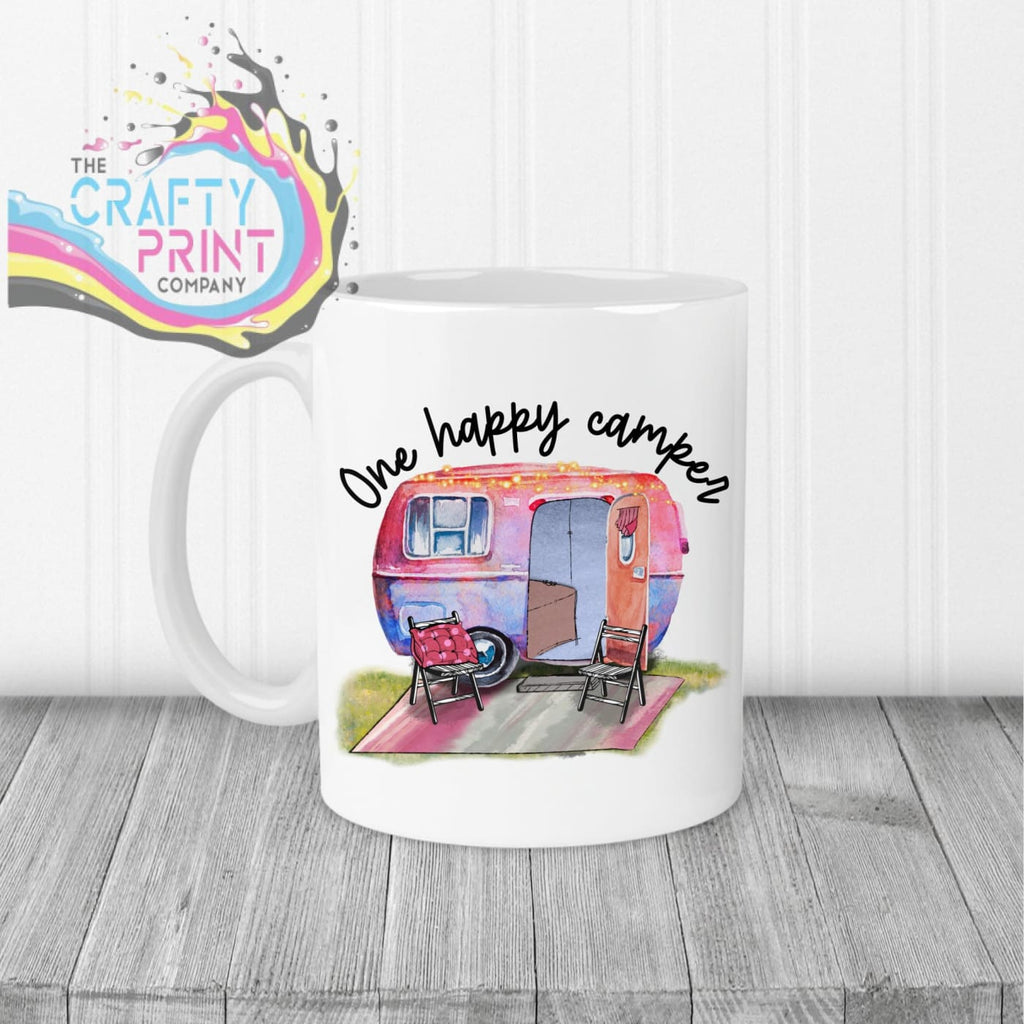 One Happy Camper Mug - White Handle & Inner - Mugs
