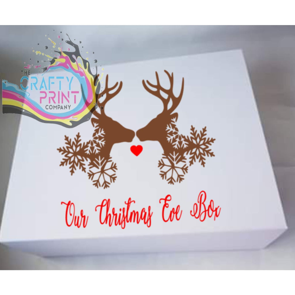 Our Christmas Eve Box Reindeer Vinyl Sticker - Decorative